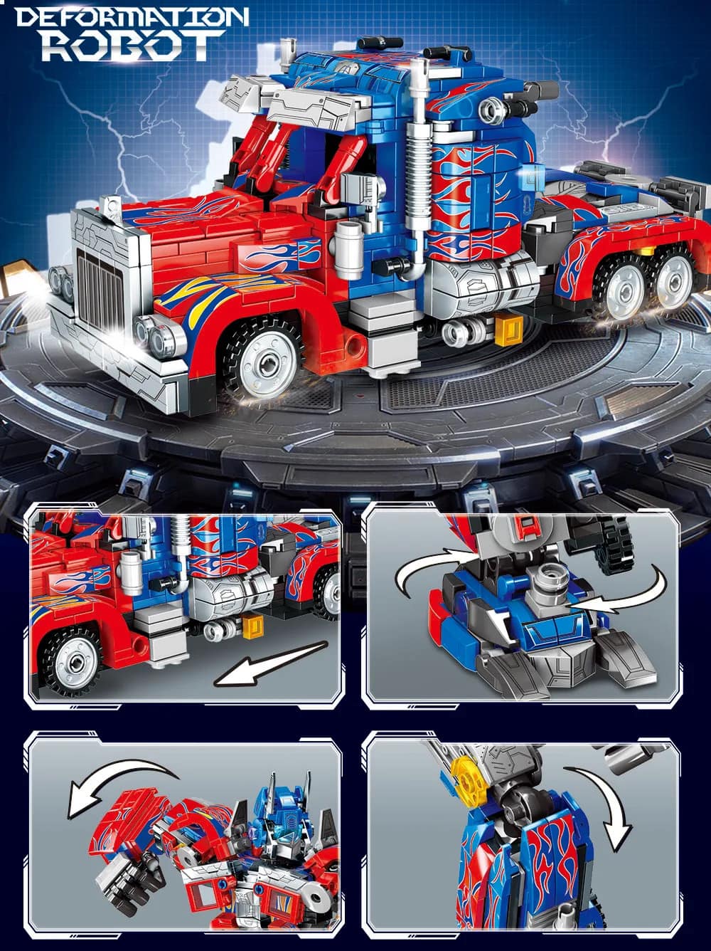 Optimus prime Deformation Robot 2 in One - 813 pcs