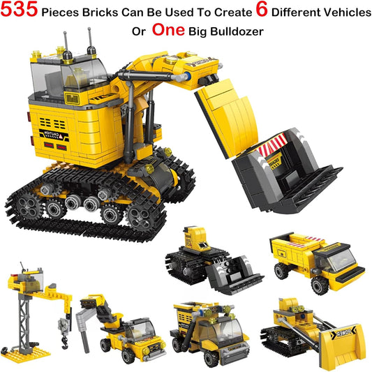 City Build Construction Building Block (6 in one) - 535 pcs