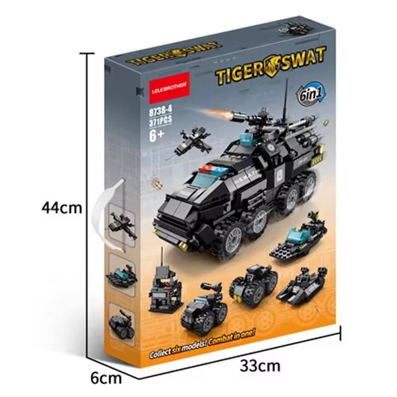 Tiger Swat Police Building Block (6 in one) - 371 PCS