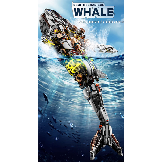 MJI 13059 Mechanical Whale Building Blocks Set (including motor) - 1388 pcs - Cryptic Crate Bangladesh