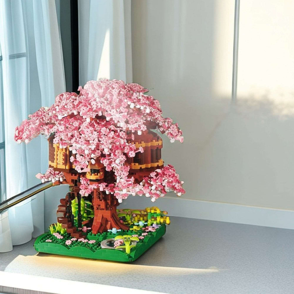Cherry blossom tree house building blocks set - 2028pcs