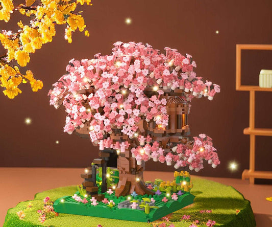 Cherry blossom tree house building blocks set - 2028pcs
