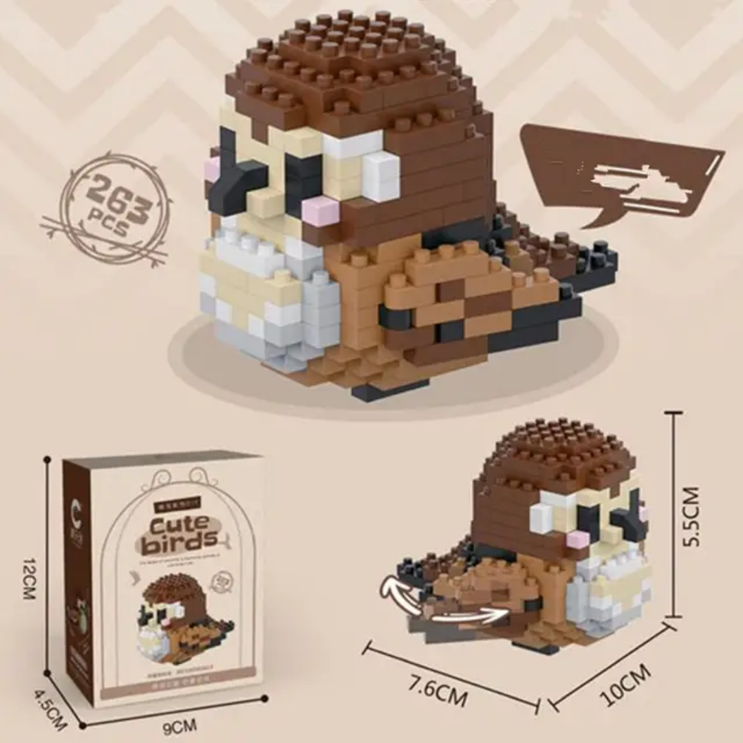 Cute Birds Trio Bundle – Parakeet, Macaw & Owl (740 pcs)