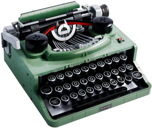 Retro Typewriter building blocks set (2,079 pcs) — front studio view