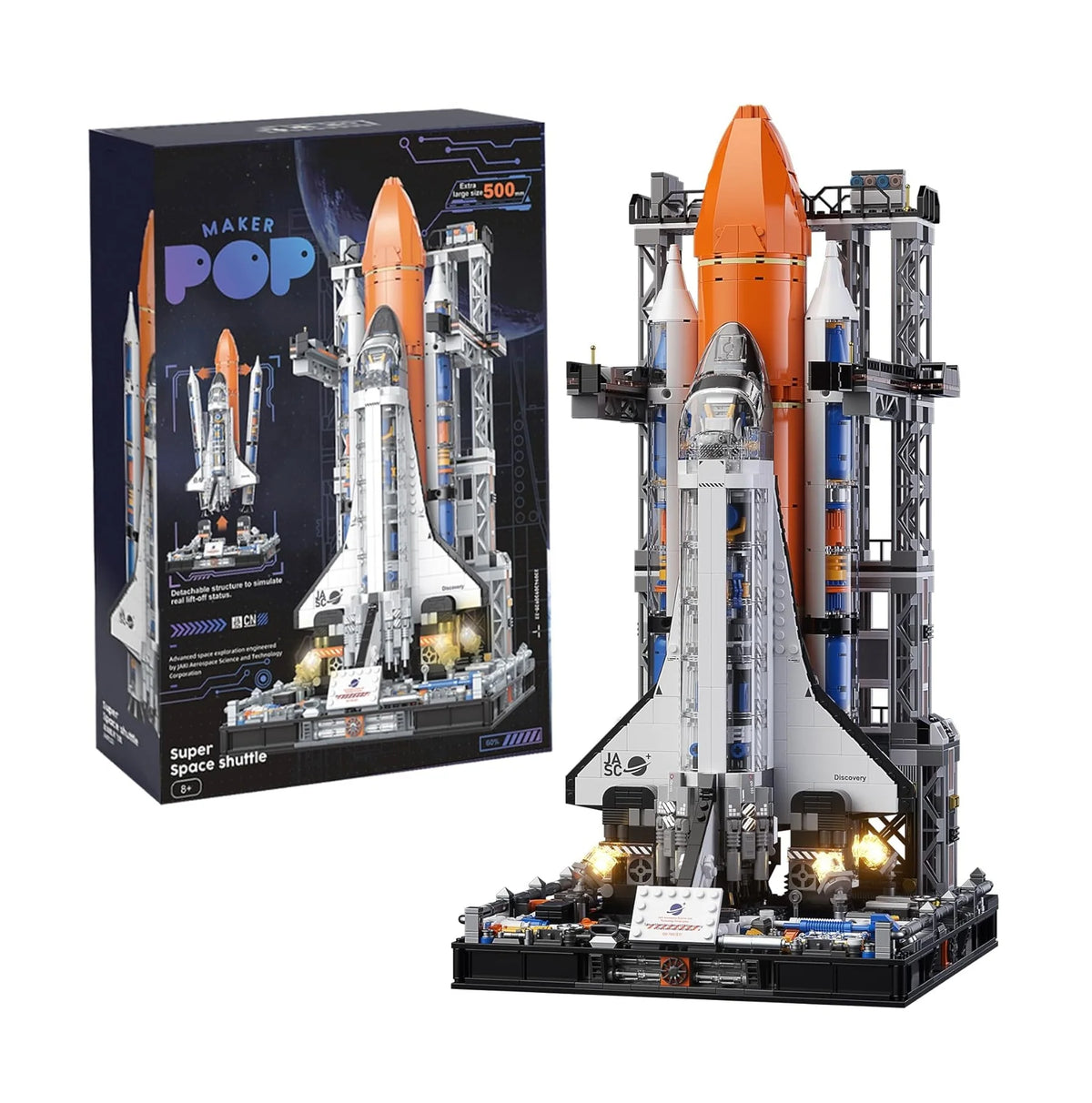 JAKI Super Space Shuttle Model Building Block Set with Launch Pad (2,200 Pieces)