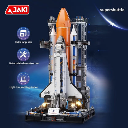 JAKI Super Space Shuttle Model Building Block Set with Launch Pad (2,200 Pieces)