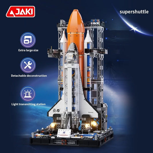 JAKI Super Space Shuttle Model Building Block Set with Launch Pad (2,200 Pieces)