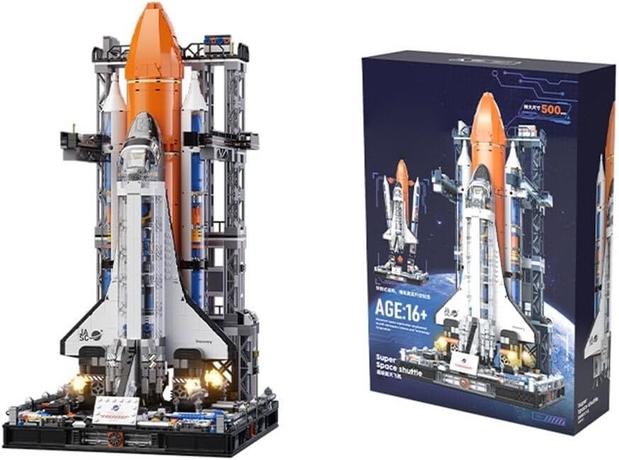JAKI Super Space Shuttle Model Building Block Set with Launch Pad (2,200 Pieces)