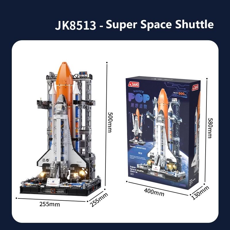 JAKI Super Space Shuttle Model Building Block Set with Launch Pad (2,200 Pieces)