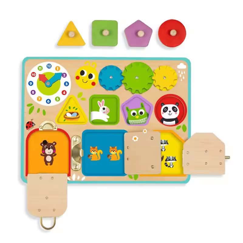 [Pre Order] Montessori Educational Lock & Key Toy Busy Book – Toddler Fine Motor Skills & Sensory Learning Board