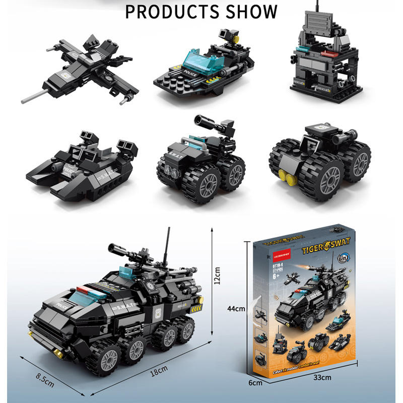 Tiger Swat Police Building Block (6 in one) - 371 PCS