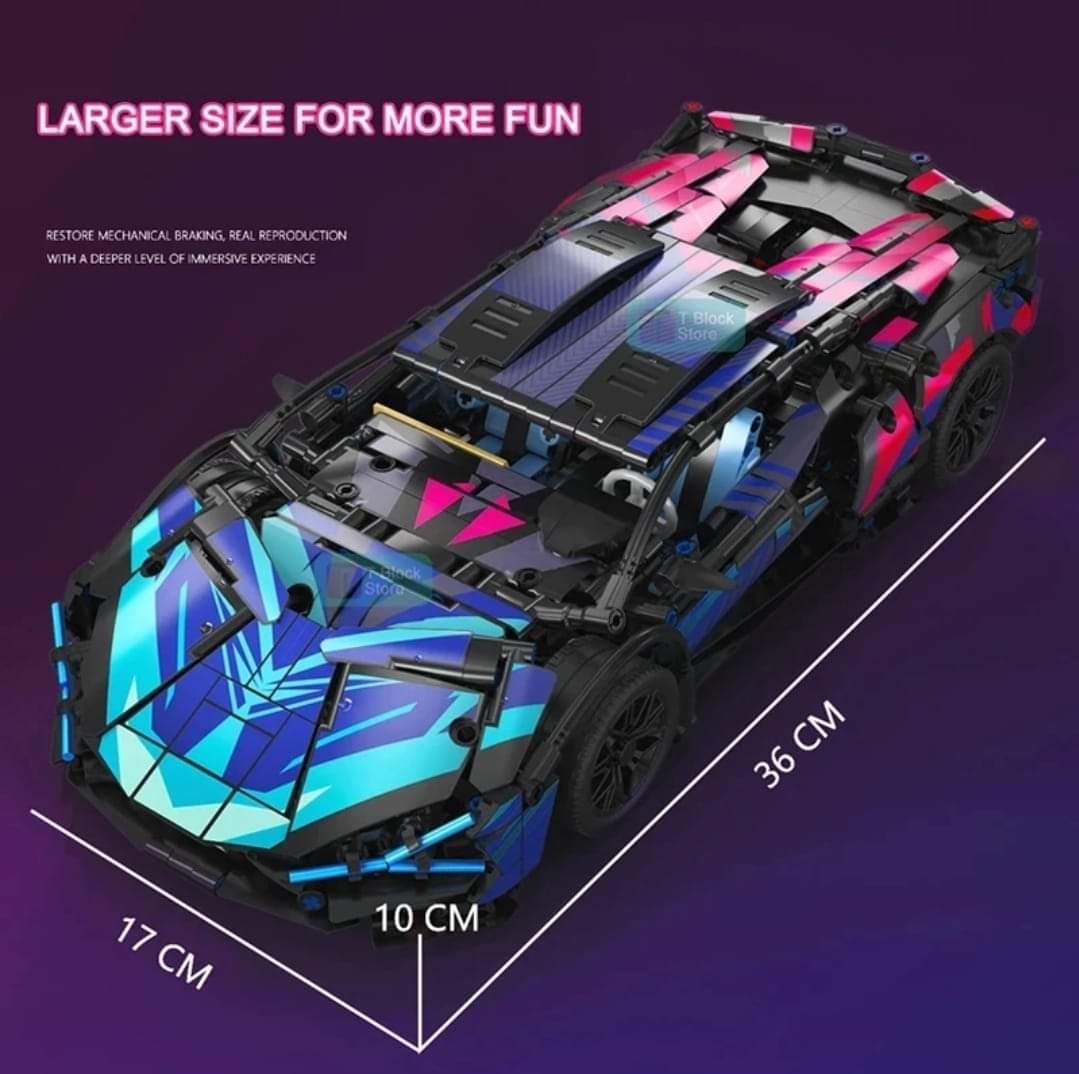 Cyberpunk Lamborghini Building blocks set - 1280 pcs