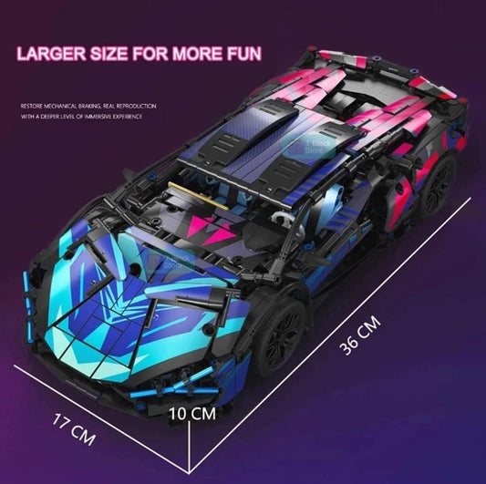 Cyberpunk Lamborghini Building blocks set - 1280 pcs