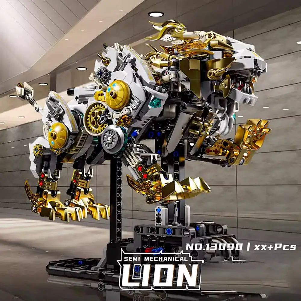 MJI 13090 Mechanical Lion Building Blocks Set (including motor and light) -  1073 pcs