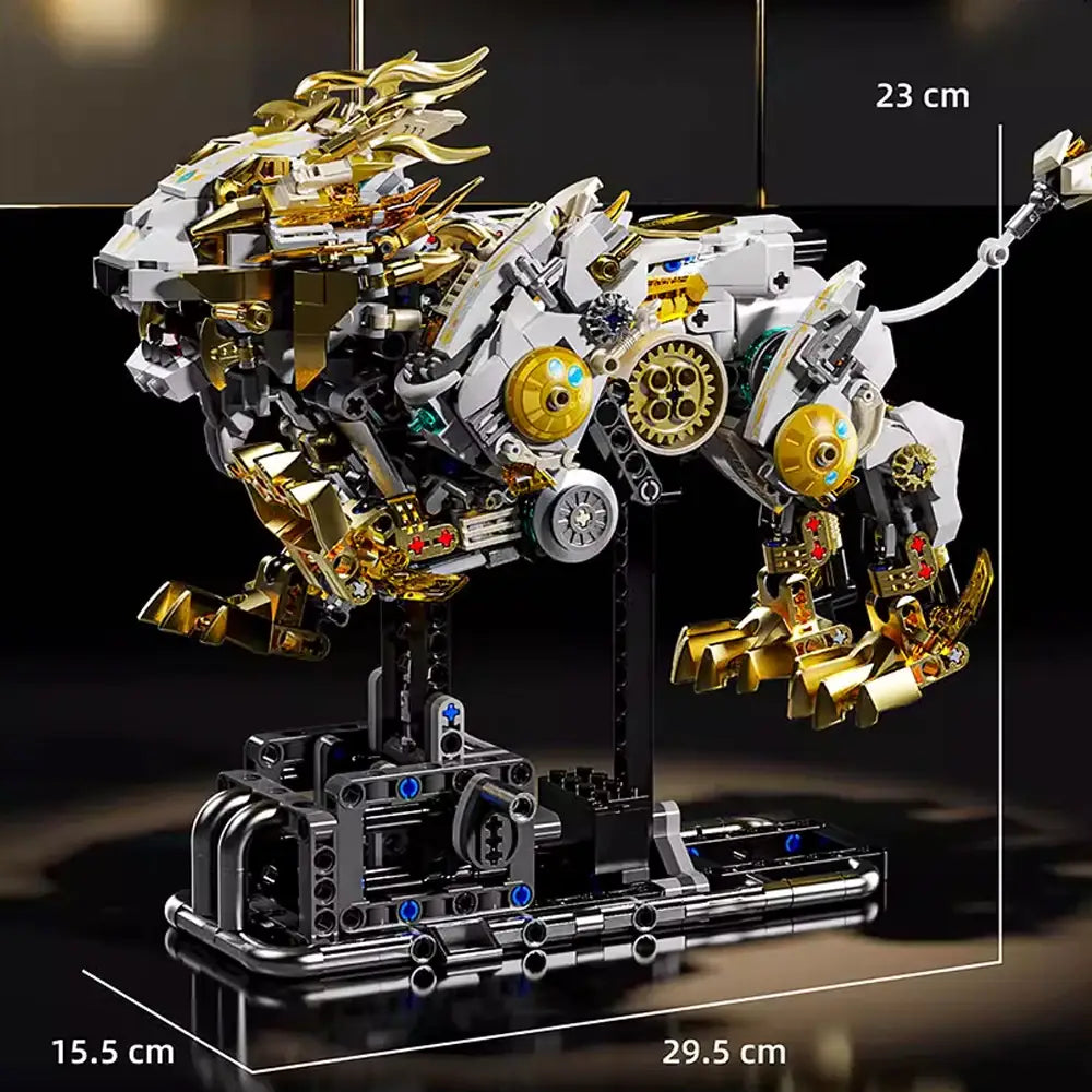 MJI 13090 Mechanical Lion Building Blocks Set (including motor and light) -  1073 pcs