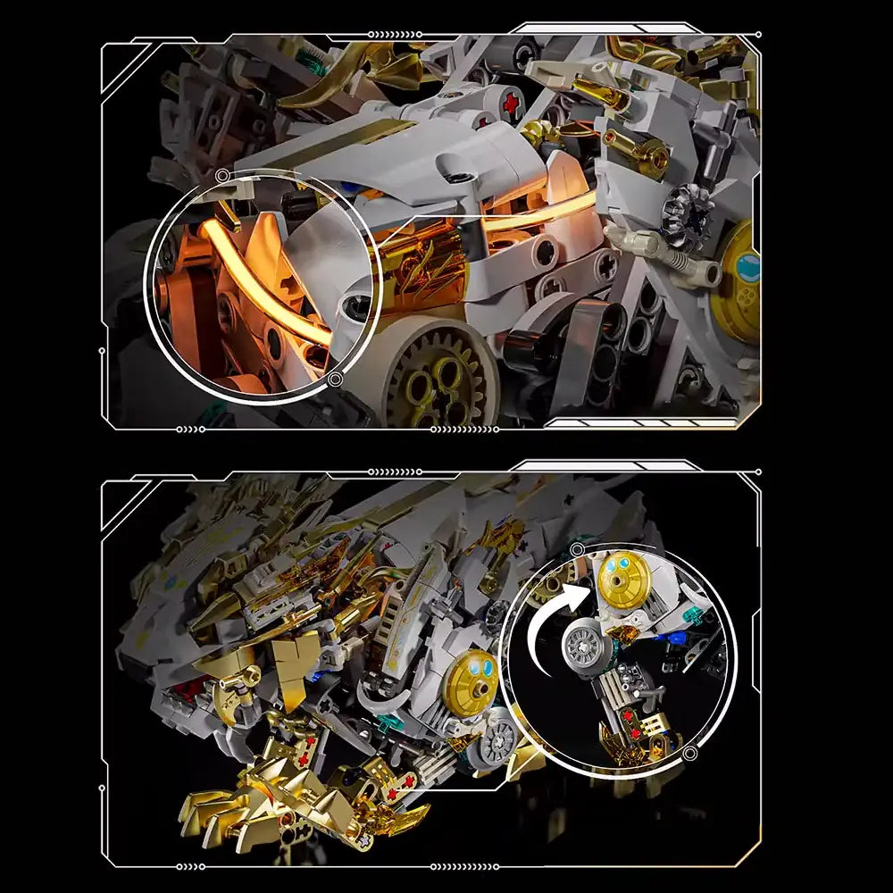 MJI 13090 Mechanical Lion Building Blocks Set (including motor and light) -  1073 pcs