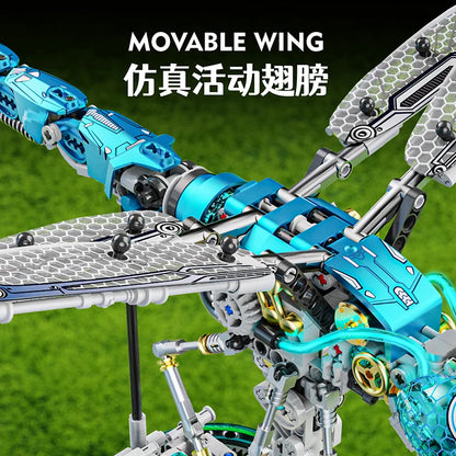 MJI 13086 Mechanical Dragonfly Building Blocks Set (including motor) -  866 pcs