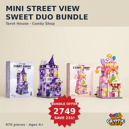 Mini Street View Sweet Duo Bundle — Tarot House and Candy Shop with their boxes