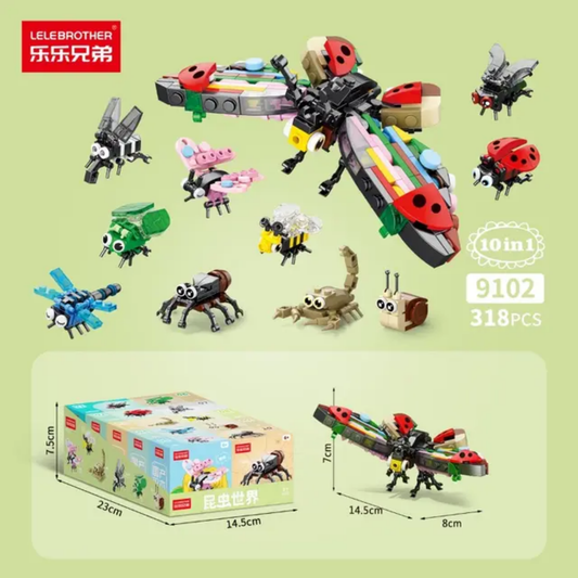 Insect World 10 in One building set — models and box