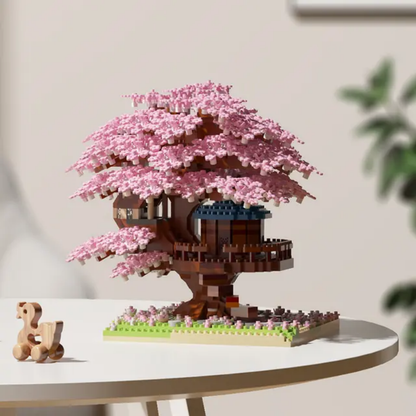 Cherry blossom tree house building blocks set - 2028pcs