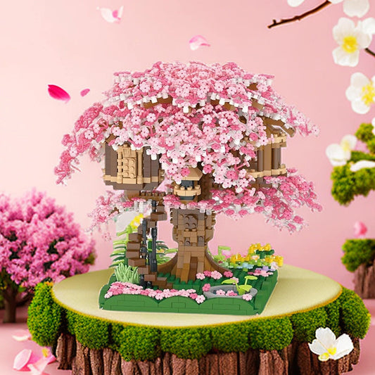 Cherry blossom tree house building blocks set - 2028pcs
