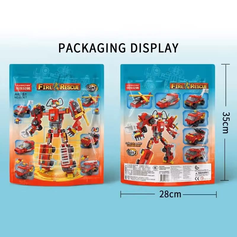 Fire rescue mecha robot (6 in one) - 472 pcs