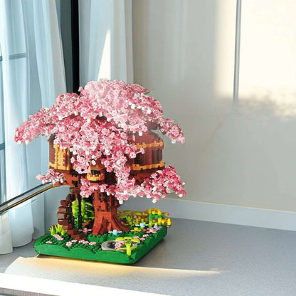 Cherry blossom tree house building blocks set - 2028pcs