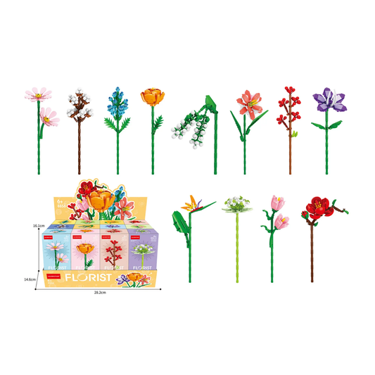 Florist 8856 Flowers Building Blocks Set – Bloom Symphony Series Collection