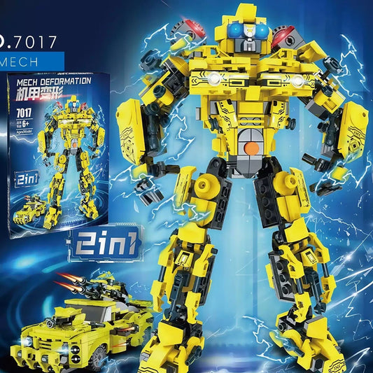 2 in One Mech Deformation Bumble bee building blocks set - 600pcs +