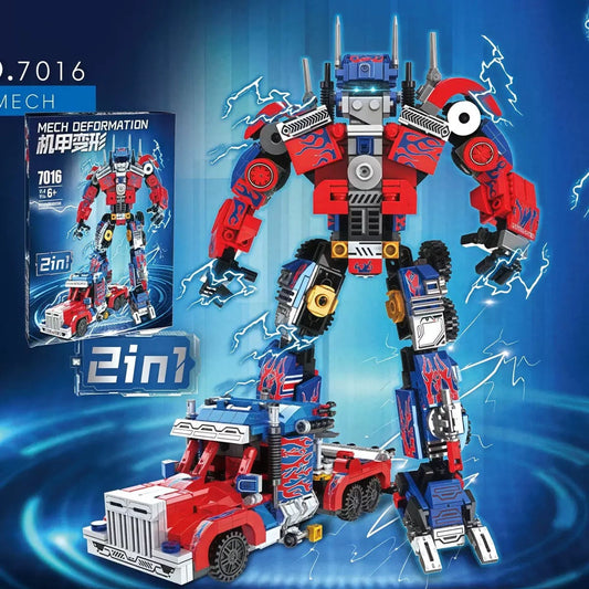 2 in One Mech Deformation Optimus prime building blocks set - 600pcs +