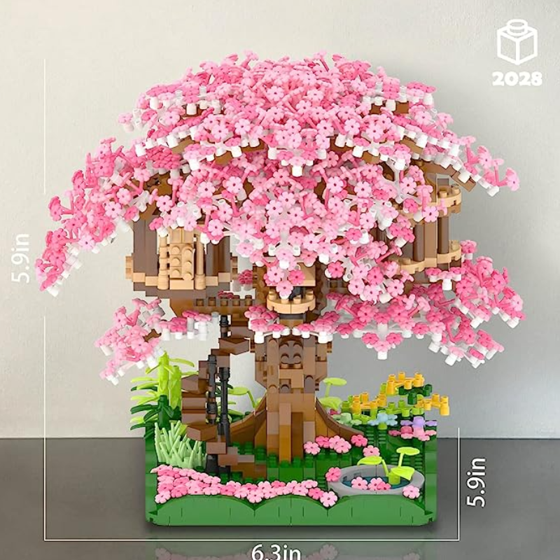 Cherry blossom tree house building blocks set - 2028pcs