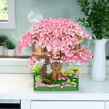 Cherry blossom tree house building blocks set - 2028pcs