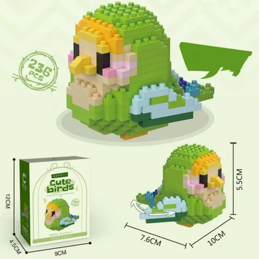 Emerald Parakeet DIY Cute Birds Building Blocks - 236 pcs