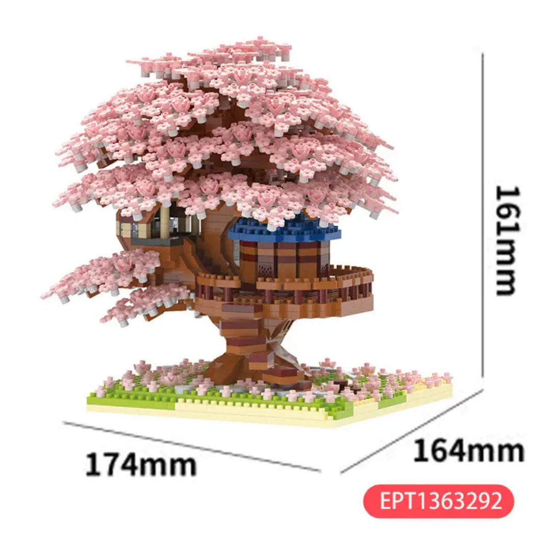 Cherry blossom tree house building blocks set - 2028pcs